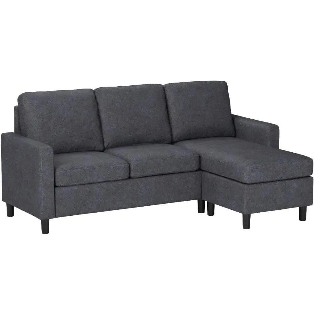 Modern Linen Fabric L-Shaped 3-Seat Sofa Sets