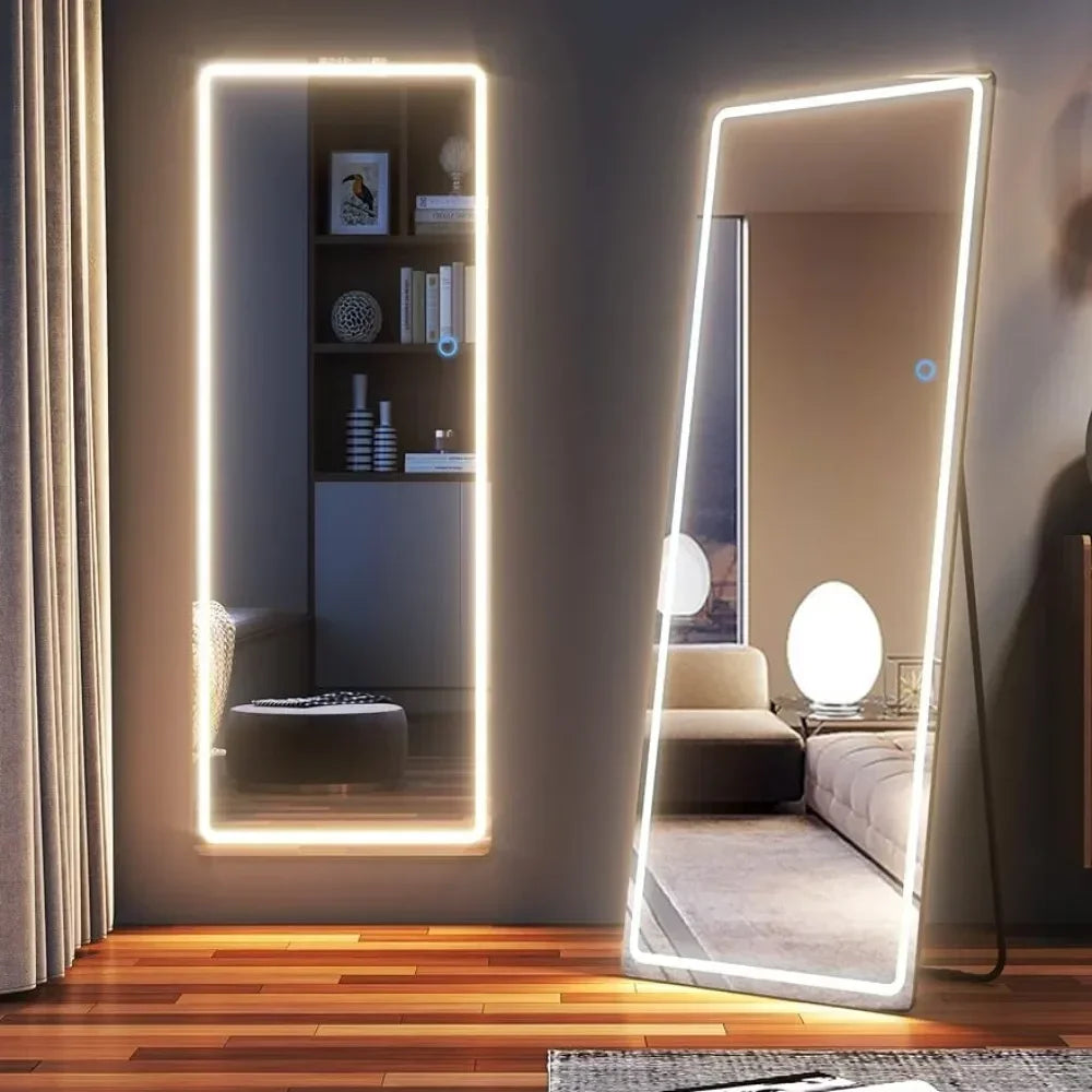 Free Standing Floor Mirror with lit up edge