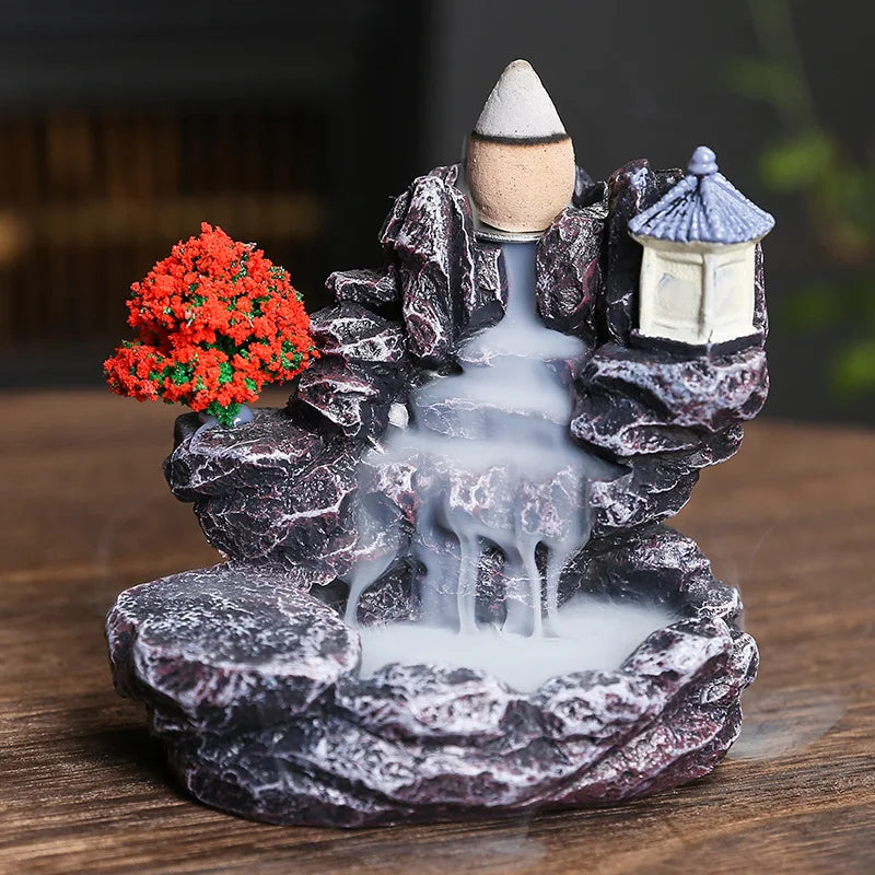 Backflow Waterfall Incense Burner - Stunning design that creates a mesmerizing smoke waterfall effect, perfect for relaxation and meditation.