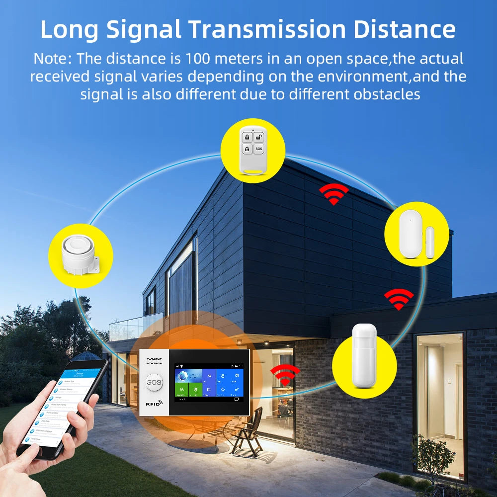 YUPA Alarm System Accessories PIR Detector Doors Detectors Outdoor Solar Alarm 433Mhz GSM Wireless Burglar Home Security System