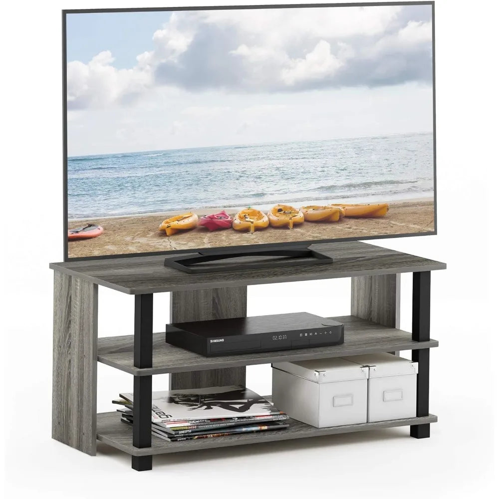 Sully 3-Tier Stand for TV Up To 40, French Oak Grey/Black