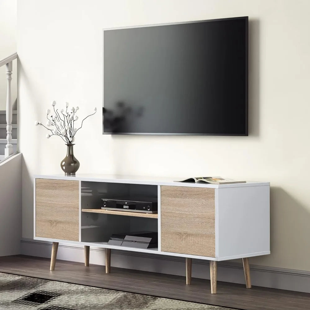 Wood TV Console Media Cabinet with Storage