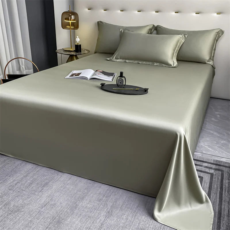 100% Bamboo Luxury Flat Bed Sheets in solid colors, cooling bed linens available in Single, Double, King, and Queen sizes for ultimate comfort and style.