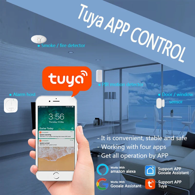 Tuya Google Wifi Smart Home Wireless GSM Alarm System