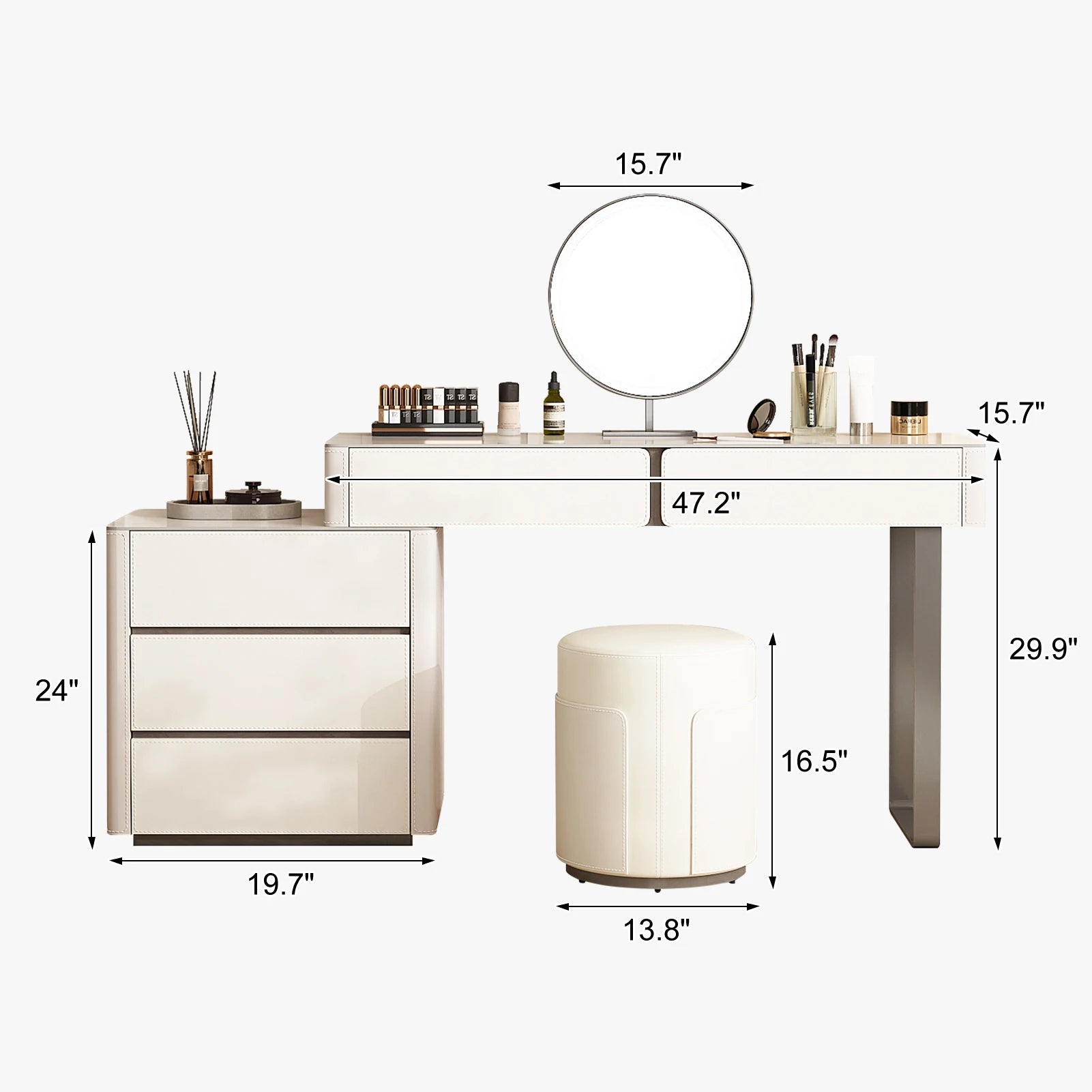 Modern simple saddle leather dresser