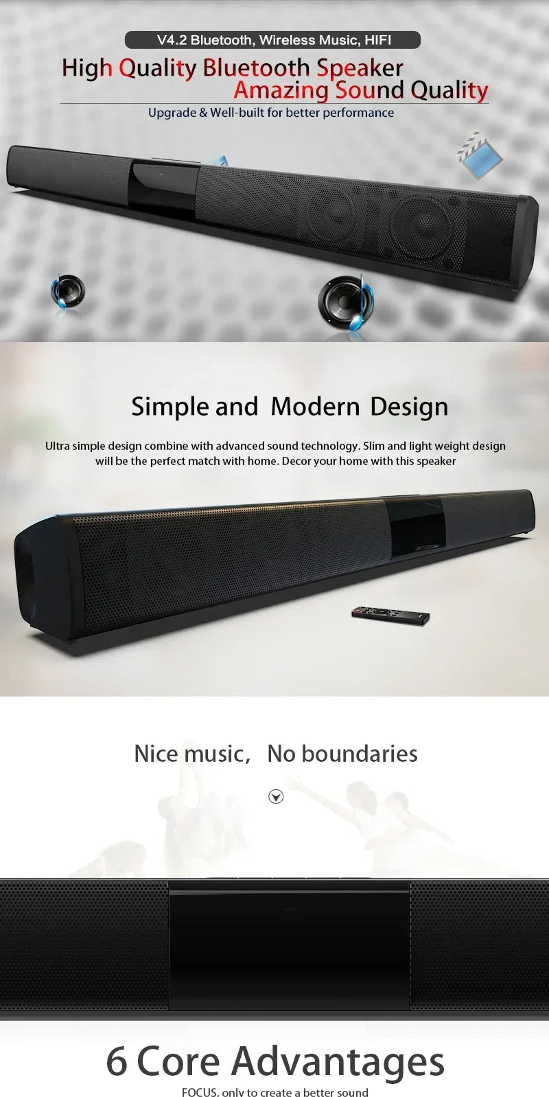 Home Theater Sound System Bluetooth Speaker Computer Speakers For TV Soundbar Box Subwoofer Radio Music Center Boom Box Column