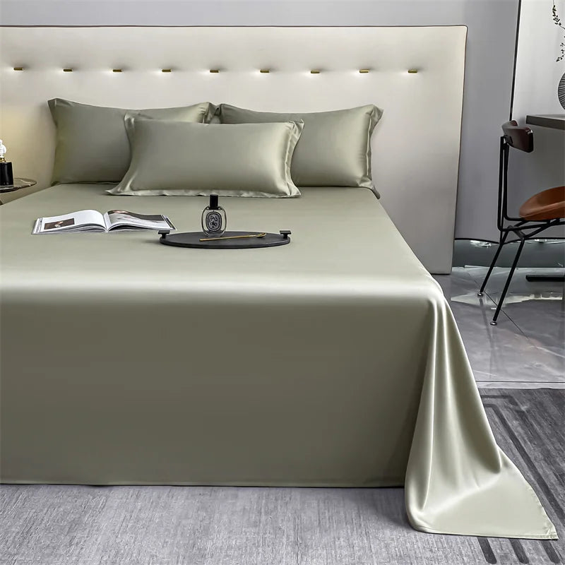 Eco-Friendly 100% Bamboo Bed Sheets - Premium Cooling Flat Sheets Available in Various Sizes: Single, Double, King, and Queen for a Luxurious Sleep Experience.