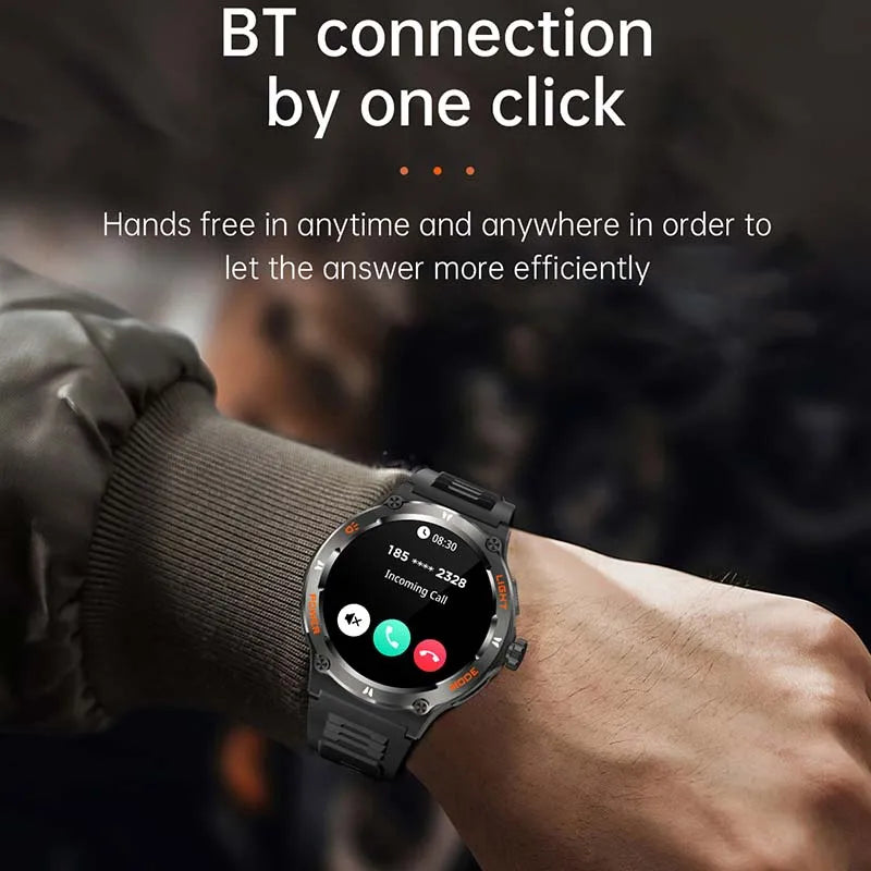 Bluetooth Outdoor Sports Fitness Track Military Men Smart Watch