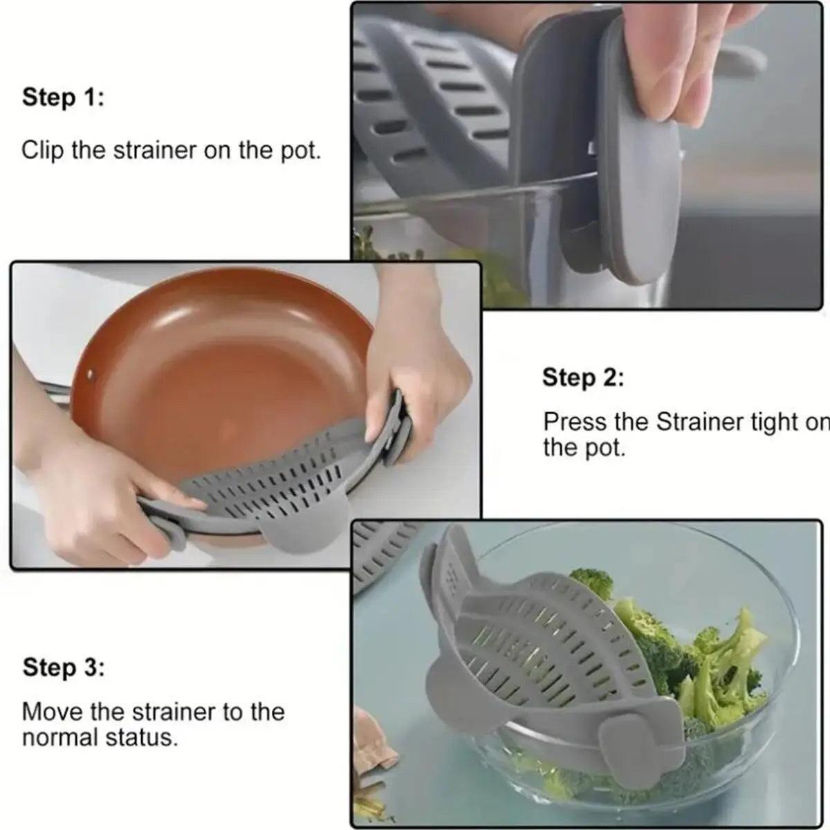 Adjustable Clip On Strainer For Pots